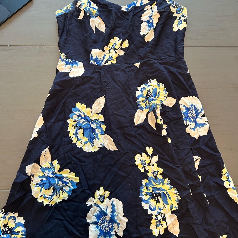 Old Navy Navy Blue Floral Dress
